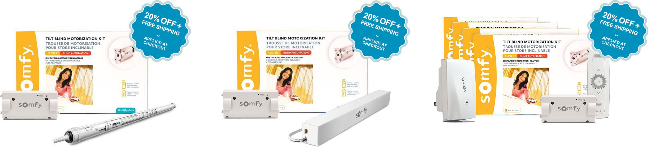 Clever™ Tilt Blind Motorization Kit DIY Motor for Blinds by Somfy